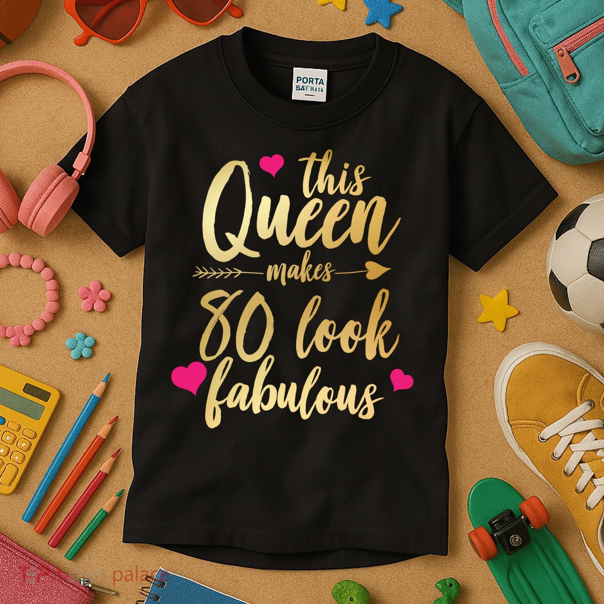 This Queen Makes 80 Look Fabulous Kids T-Shirt