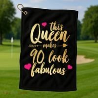 This Queen Makes 90 Look Fabulous  Golf Towel thumb 1