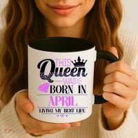 This Queen Was Born In April Living My Best Life Coffee Mug thumb 3