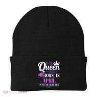 This Queen Was Born In April Living My Best Life Beanie thumb 0