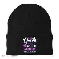 This Queen Was Born In August Living My Best Life Beanie thumb 0