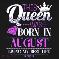 This Queen Was Born In August Living My Best Life Women's Hoodie thumb 2