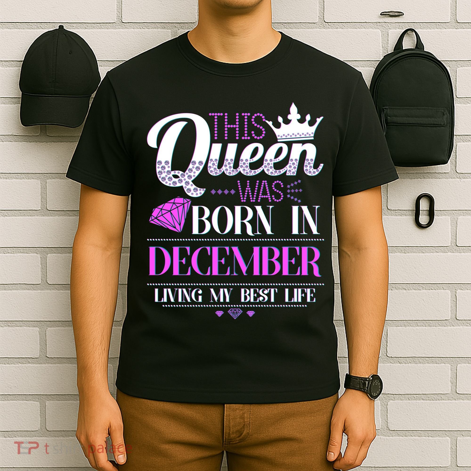 This Queen Was Born In December Living My Best Life T-Shirt