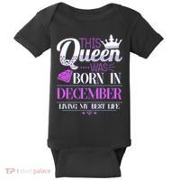 This Queen Was Born In December Living My Best Life Baby Bodysuit thumb 0
