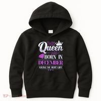 This Queen Was Born In December Living My Best Life Kids Hoodie thumb 0