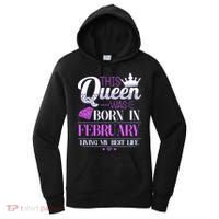 This Queen Was Born In February Living My Best Life Women's Hoodie thumb 0