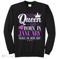 This Queen Was Born In January Living My Best Life Sweatshirt thumb 0