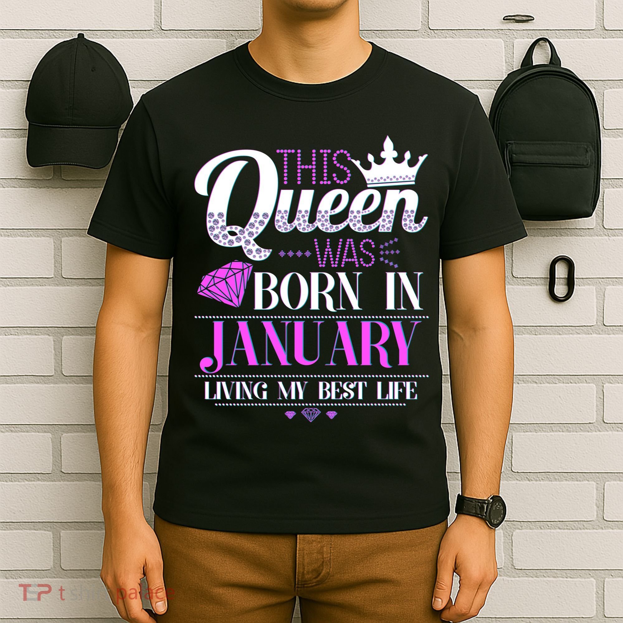 This Queen Was Born In January Living My Best Life T-Shirt