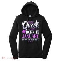 This Queen Was Born In January Living My Best Life Women's Hoodie thumb 0