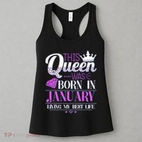 This Queen Was Born In January Living My Best Life Women's Tank Top thumb 3