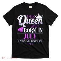 This Queen Was Born In July Living My Best Life T-Shirt thumb 0