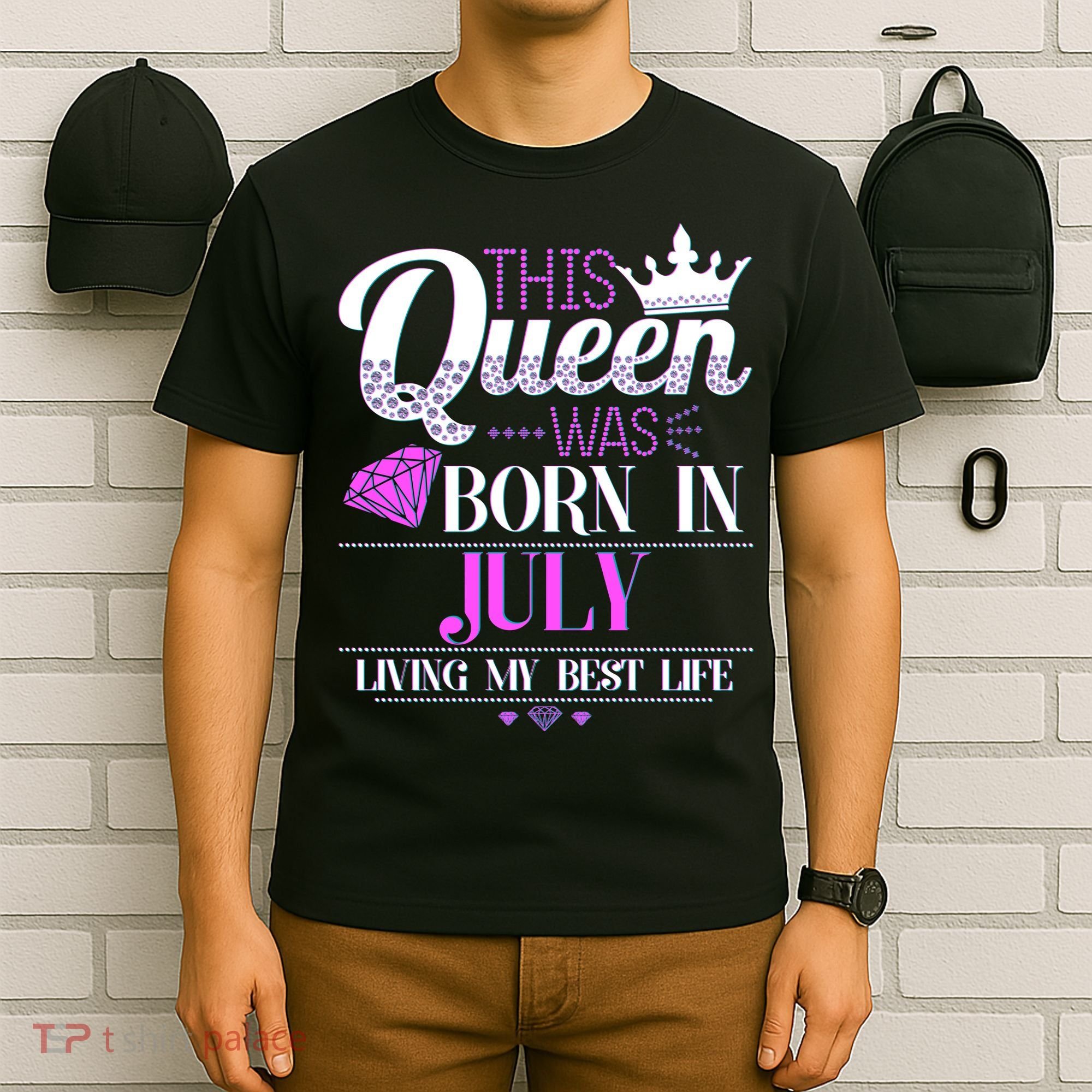 This Queen Was Born In July Living My Best Life T-Shirt