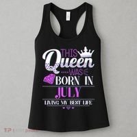 This Queen Was Born In July Living My Best Life Women's Tank Top thumb 3