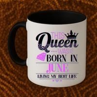 This Queen Was Born In June Living My Best Life Coffee Mug thumb 2