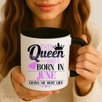 This Queen Was Born In June Living My Best Life Coffee Mug thumb 3