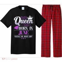 This Queen Was Born In June Living My Best Life Pajama Set thumb 0
