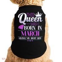 This Queen Was Born In March Living My Best Life Doggie Tank thumb 0
