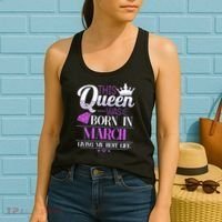 This Queen Was Born In March Living My Best Life Women's Tank Top thumb 2