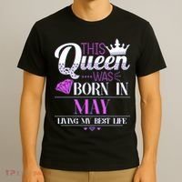 This Queen Was Born In May Living My Best Life T-Shirt thumb 3