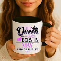This Queen Was Born In May Living My Best Life Coffee Mug thumb 3