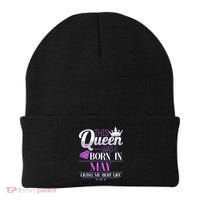 This Queen Was Born In May Living My Best Life Beanie thumb 0