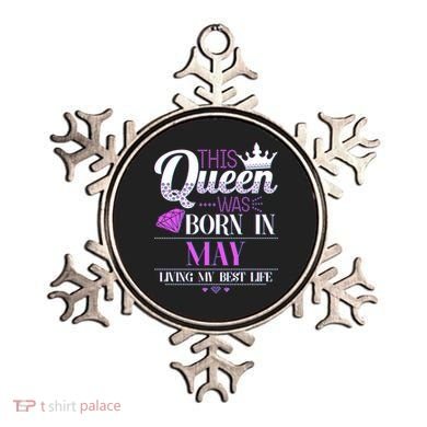 This Queen Was Born In May Living My Best Life Ornament