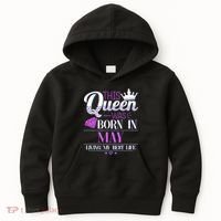This Queen Was Born In May Living My Best Life Kids Hoodie thumb 0