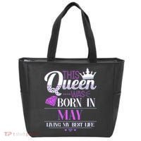 This Queen Was Born In May Living My Best Life Tote Bag thumb 0
