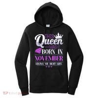 This Queen Was Born In November Living My Best Life Women's Hoodie thumb 0