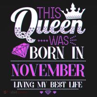 This Queen Was Born In November Living My Best Life Women's Hoodie thumb 2