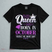 This Queen Was Born In October Living My Best Life T-Shirt thumb 5
