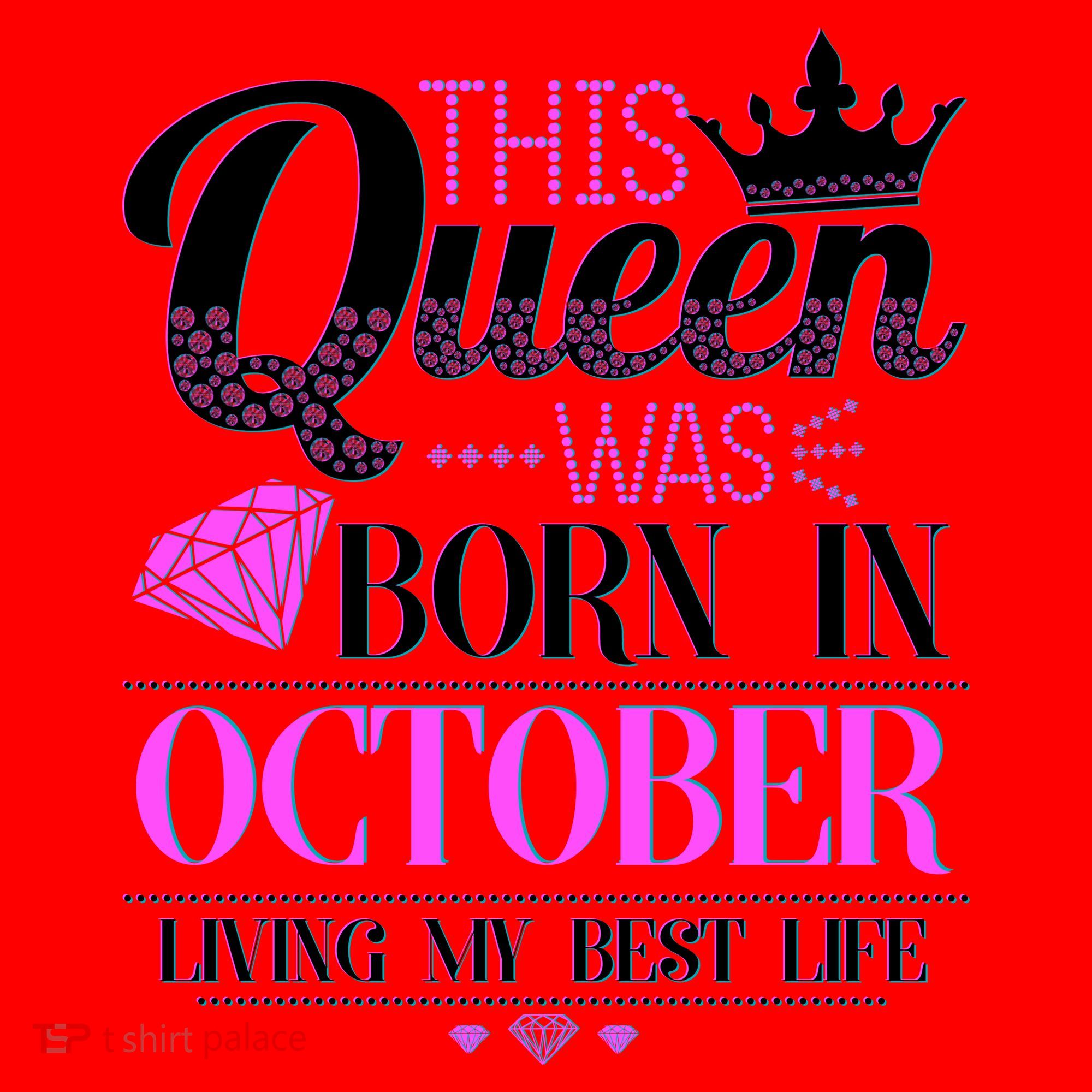 This Queen Was Born In October Living My Best Life Santa Hat