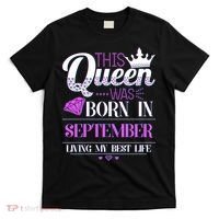 This Queen Was Born In September Living My Best Life T-Shirt thumb 0