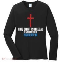 This Shirt Is Illegal In 53 Countries Restricted Nations 40 Hostile Areas 13 Women's Long Sleeve Shirt thumb 0