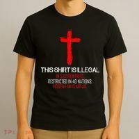 This Shirt is Illegal Restricted Hostile - Faith In Jesus Christ Cross T-Shirt thumb 3