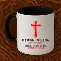 This Shirt is Illegal Restricted Hostile - Faith In Jesus Christ Cross Coffee Mug thumb 2