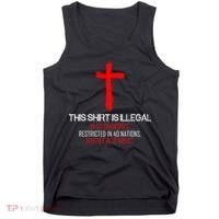 This Shirt is Illegal Restricted Hostile - Faith In Jesus Christ Cross Tank Top thumb 0