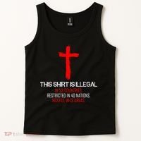 This Shirt is Illegal Restricted Hostile - Faith In Jesus Christ Cross Tank Top thumb 2