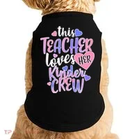 This Teacher Loves Her Kinder Crew Doggie Tank thumb 0