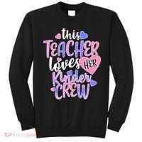 This Teacher Loves Her Kinder Crew Sweatshirt thumb 0