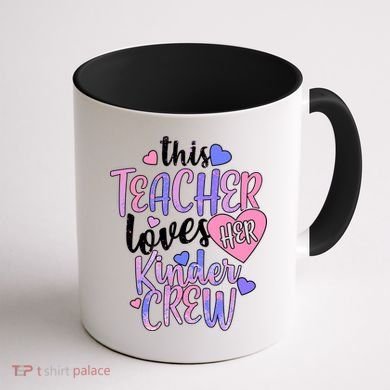 This Teacher Loves Her Kinder Crew Coffee Mug back