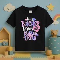This Teacher Loves Her Kinder Crew Toddler T-Shirt thumb 3