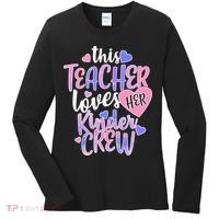 This Teacher Loves Her Kinder Crew Women's Long Sleeve Shirt thumb 0