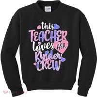 This Teacher Loves Her Kinder Crew Kids Sweatshirt thumb 0