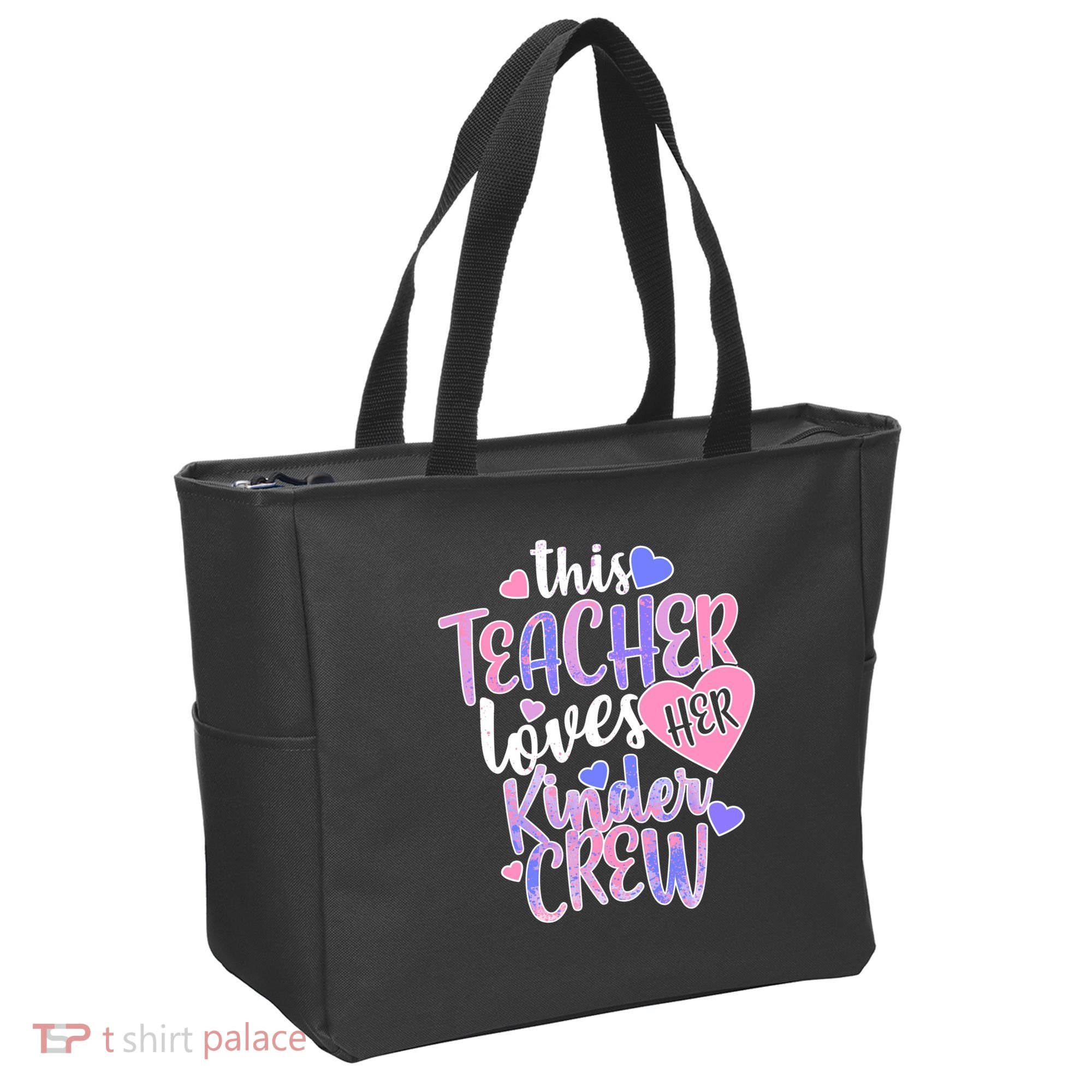 This Teacher Loves Her Kinder Crew Tote Bag