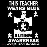 This Teacher Wears Blue Autism Awareness USA-Made Doggie Bandana thumb 2