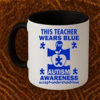 This Teacher Wears Blue Autism Awareness Coffee Mug thumb 2