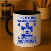 This Teacher Wears Blue Autism Awareness Coffee Mug thumb 4