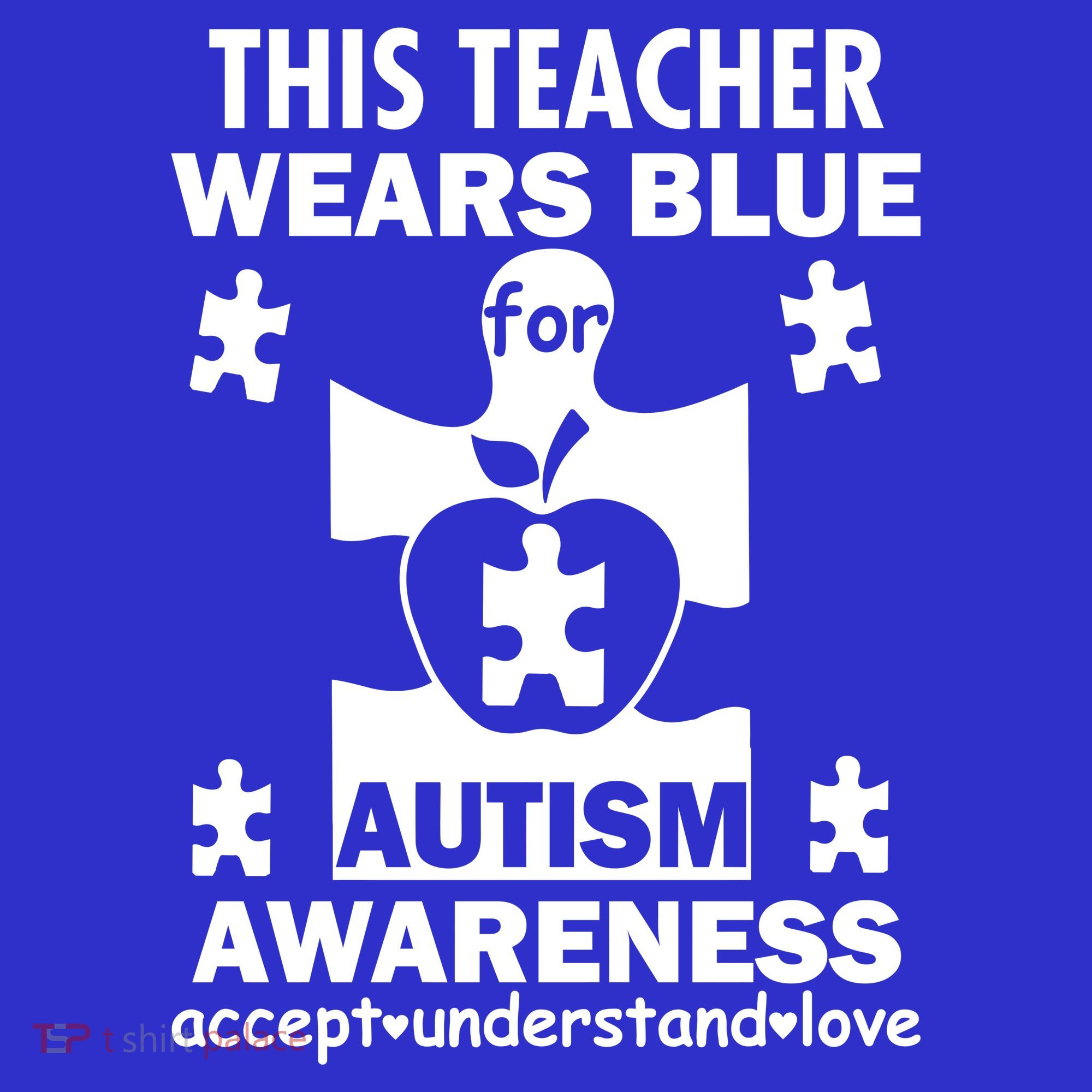 This Teacher Wears Blue Autism Awareness Button