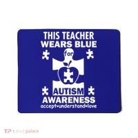 This Teacher Wears Blue Autism Awareness Mousepad thumb 0